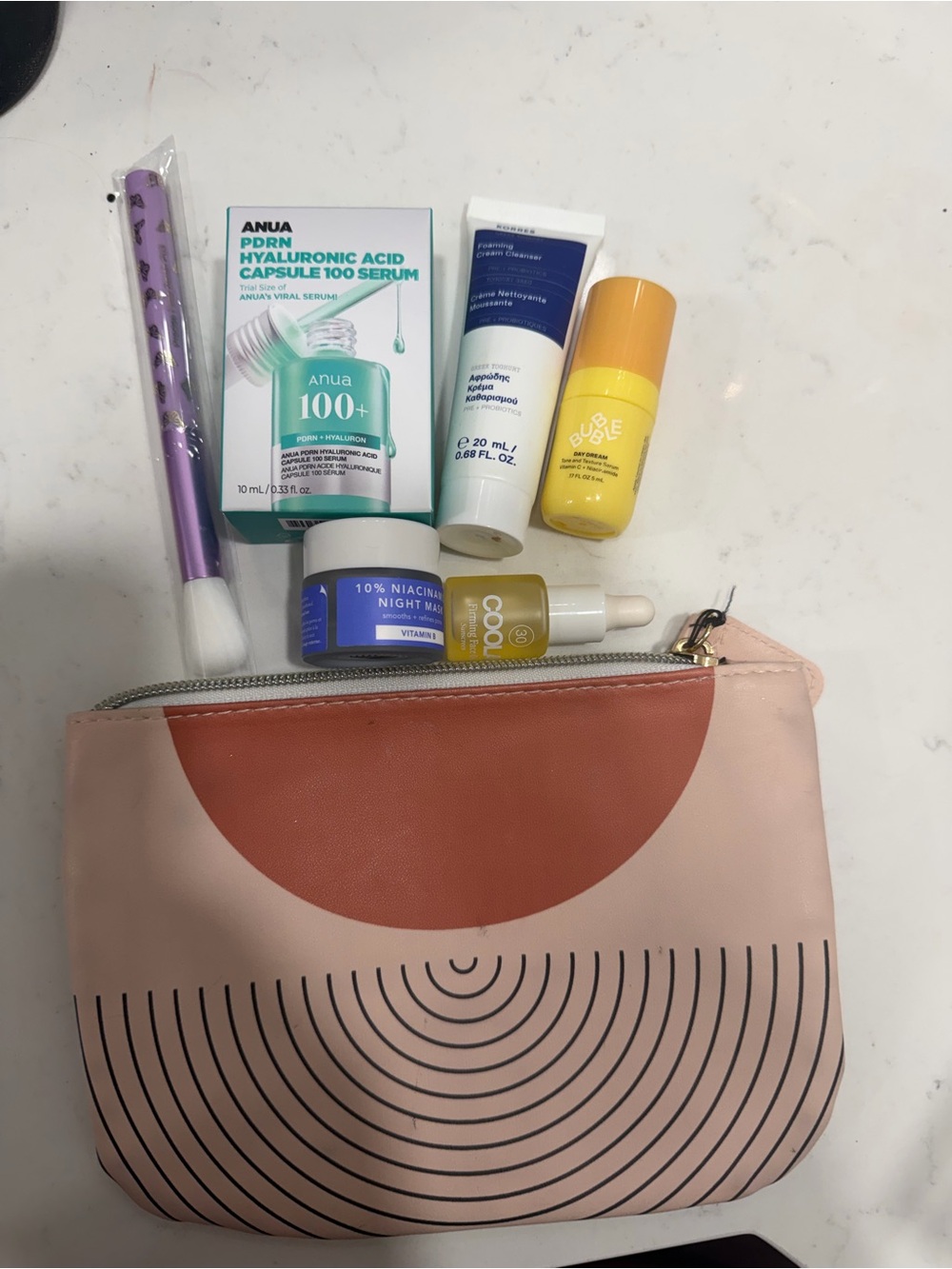 COOLA Yellow & Pink Facial Oil Serum Set with Travel Pouch